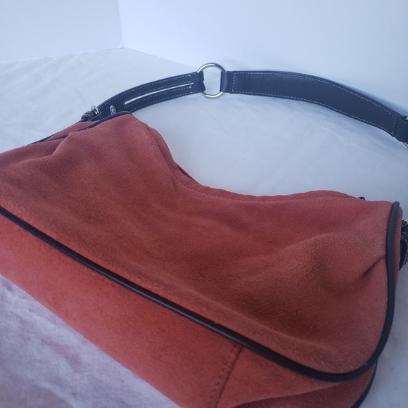 Vintage Y2K Talbots Burnt Orange Suede Leather Bag - Picture 3 of 5